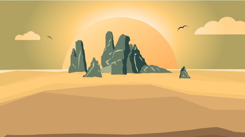 Пустыня рисунок карандашом