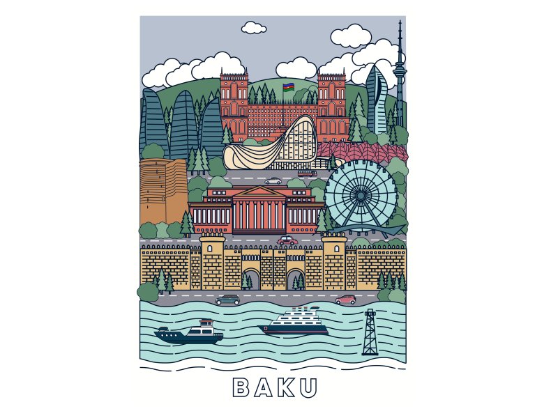 Baku City vector