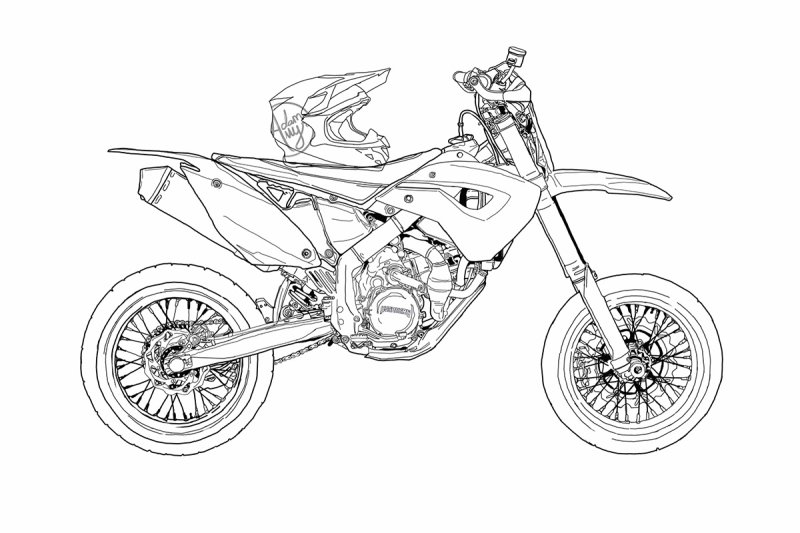 Кроссовый мотоцикл Yamaha чертежи