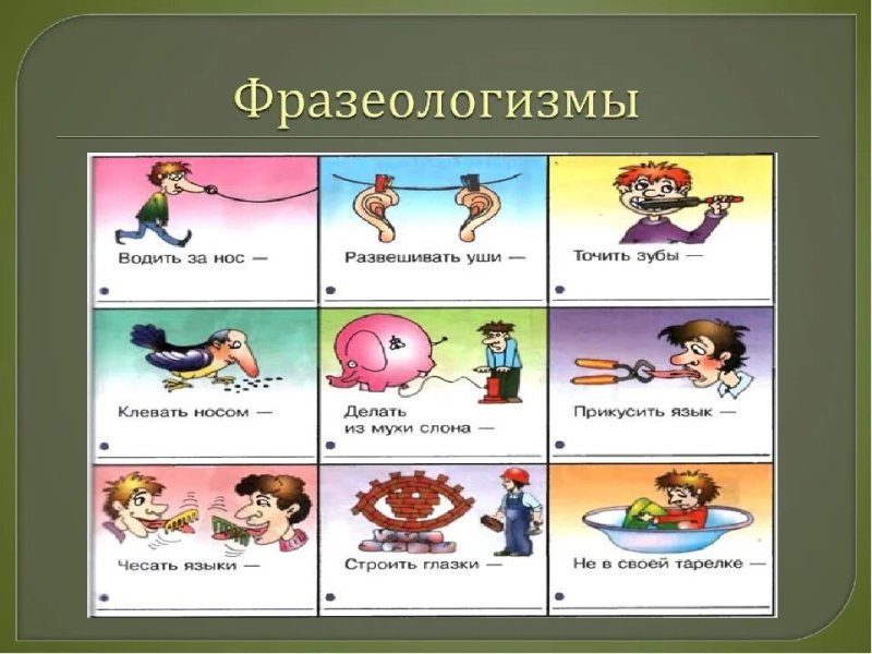 Фразеологизмы с картинками и объяснениями