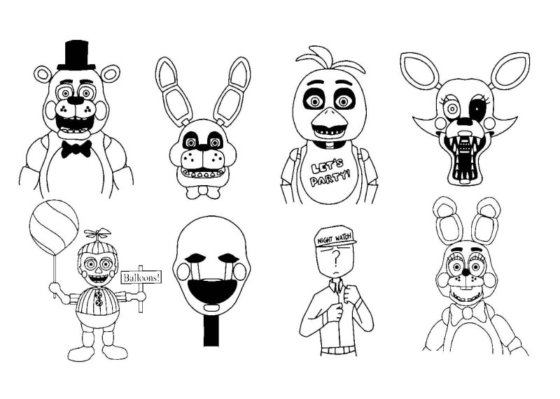 Раскраска FNAF Фредди