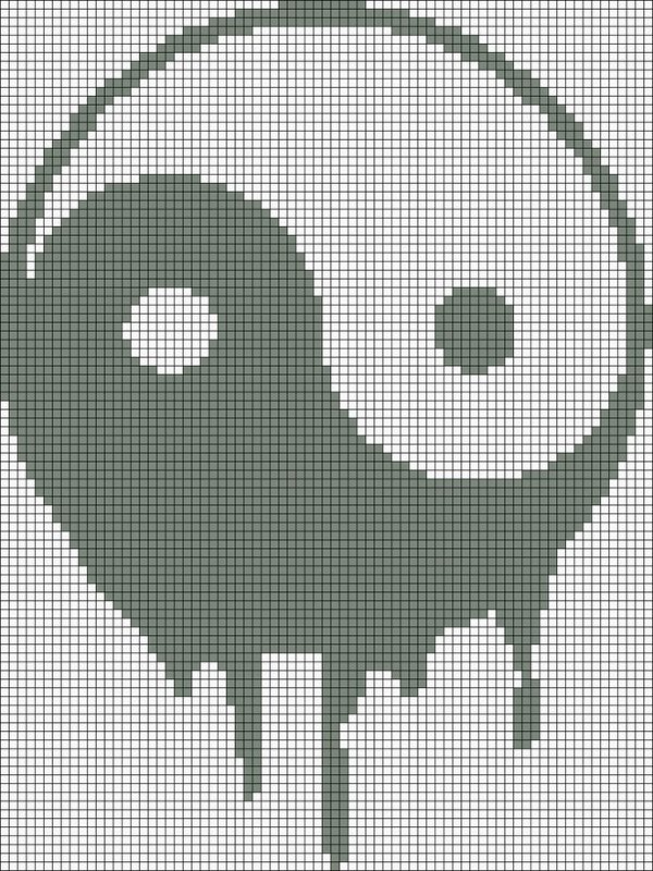 Рисунки по клеточкам в тетради Инь Янь