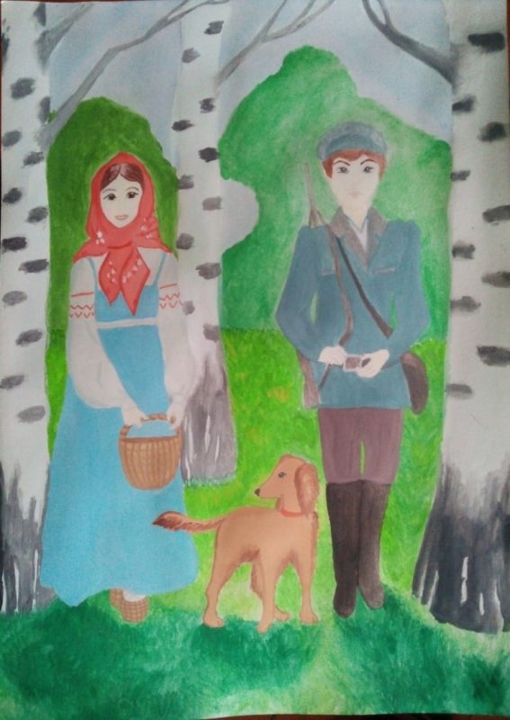 Барышня крестьянка рисунок