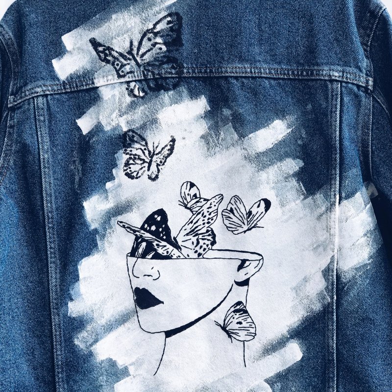 роспись джинсовой куртки