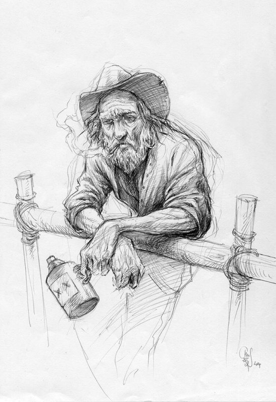 Старик эскиз