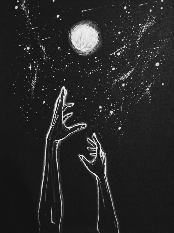 Рисунки белым по черному