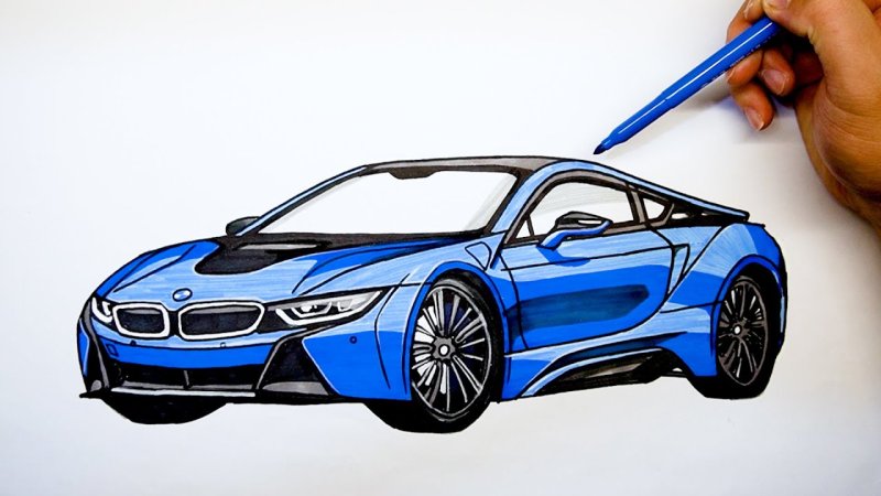 BMW i8 рисунок