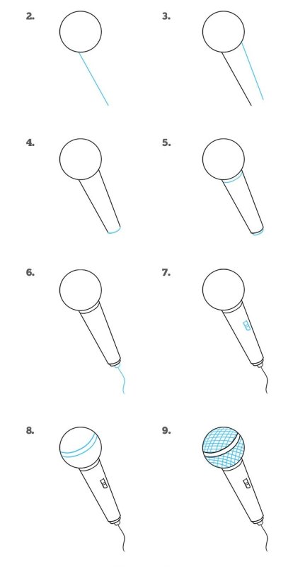 Микрофон рисунок легкий