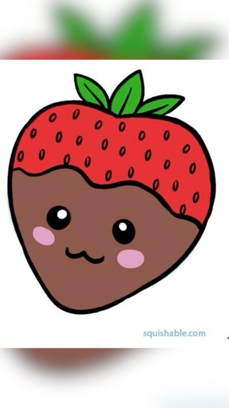 клубника рисунок для срисовки