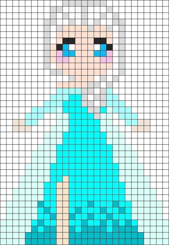 Рисование по клеточкам для девочек