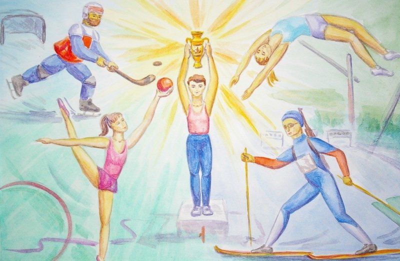 Детские рисунки про спорт