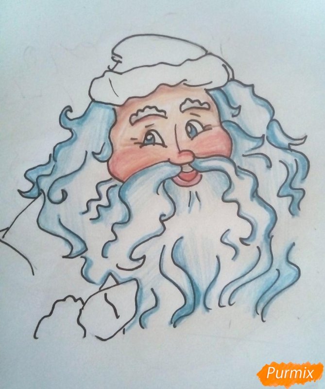 дед мороз для срисовки