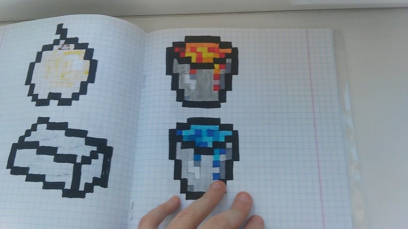 Рисунки из МАЙНКРАФТА В клеточку