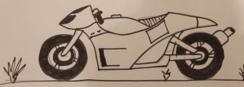 Мотоцикл карандашом для детей
