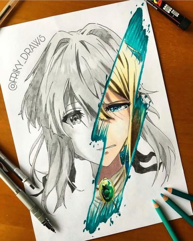 Вайолет Эвергарден для срисовки