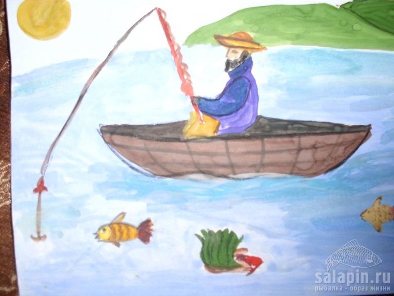 Рисунки на тему рыбалка для детей