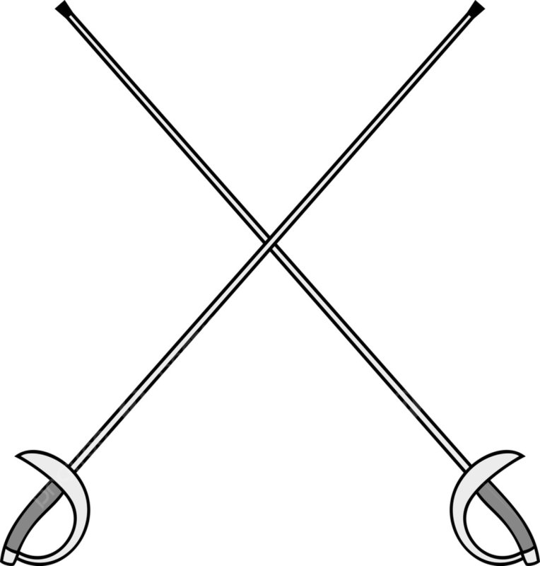 Скрещенные шпаги на прозрачном фоне