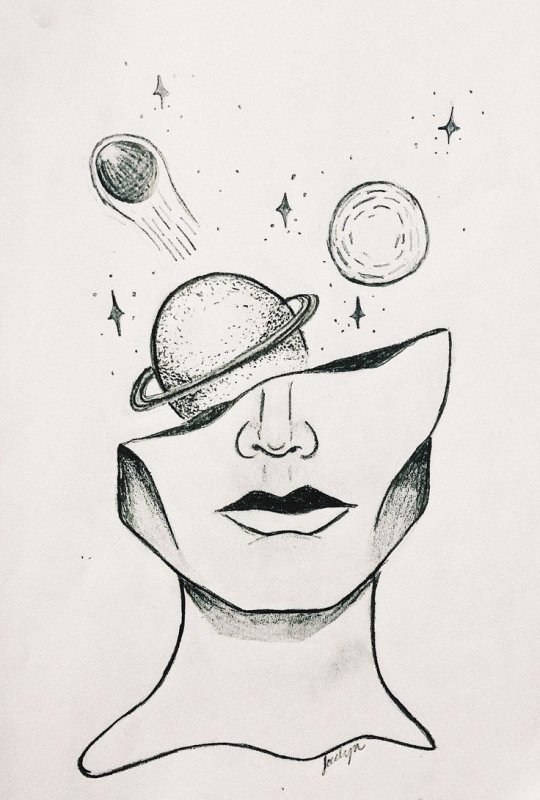 рисунки космоса для срисовки