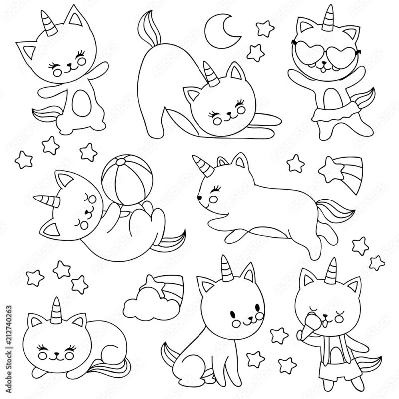 Раскраски котики маленькие