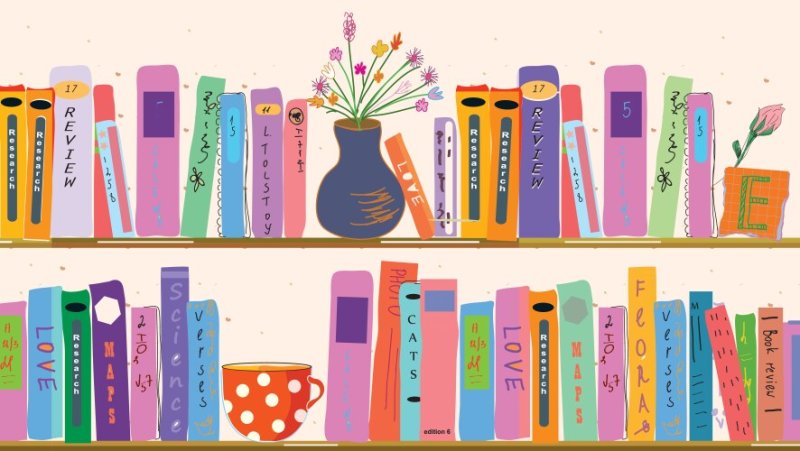 Книжная полка рисунок