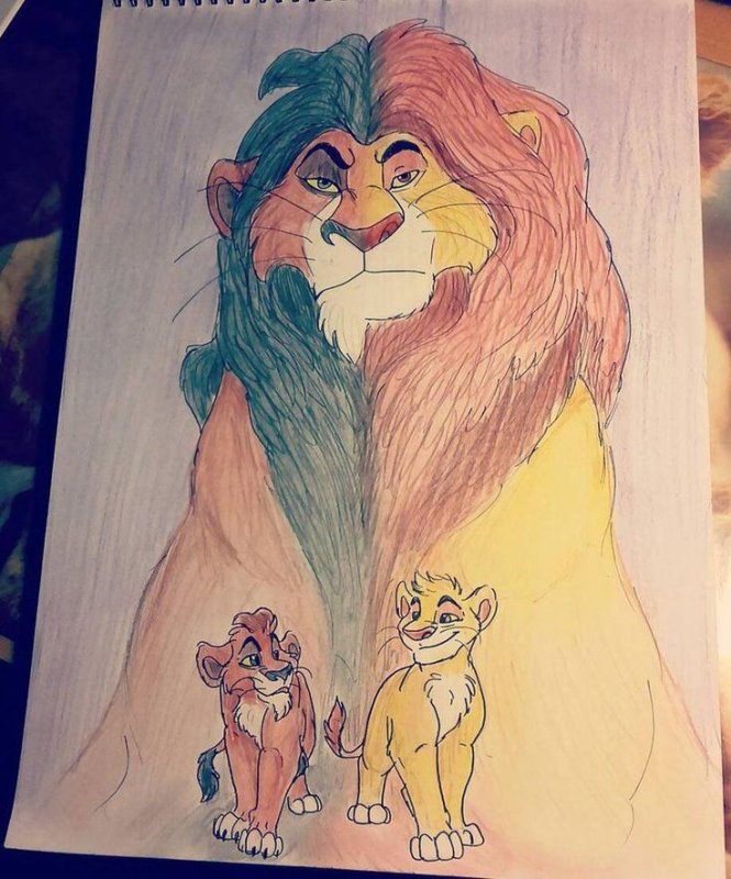 Муфаса и Симба рисунок