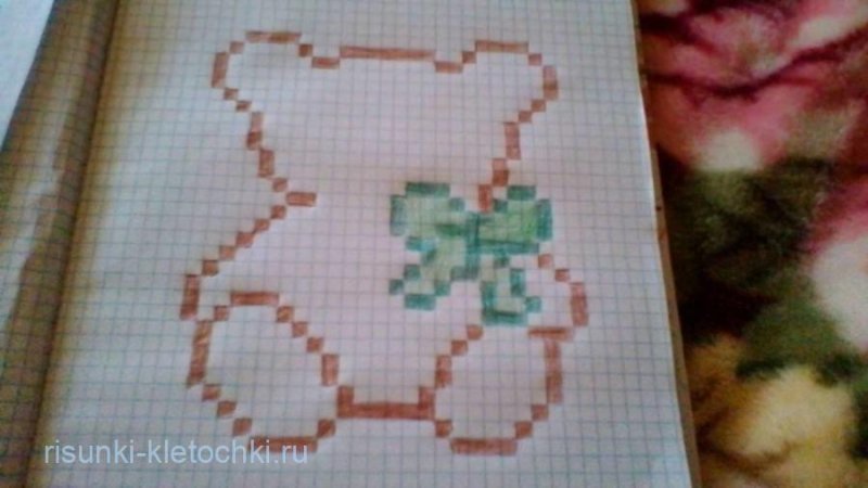 Рисунки по клеточкам мишка