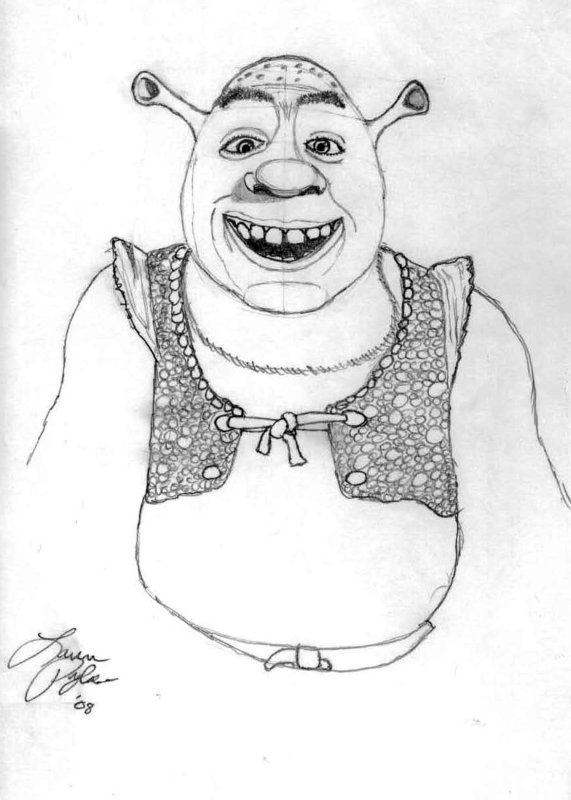 Шрек карандашом
