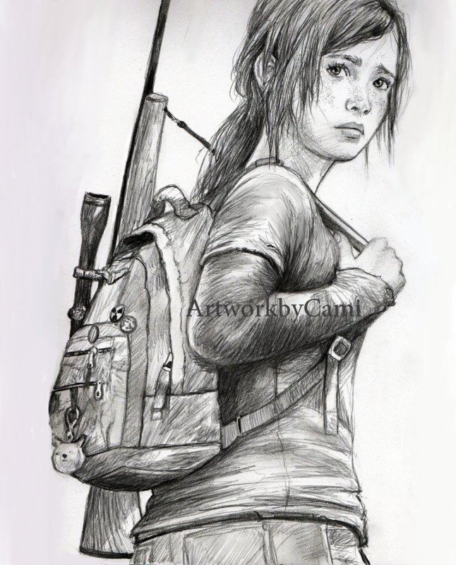 Элли the last of us рисунок
