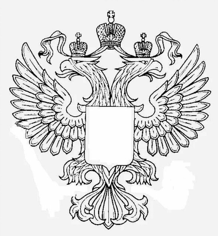 Двуглавый орёл герб России черно белый