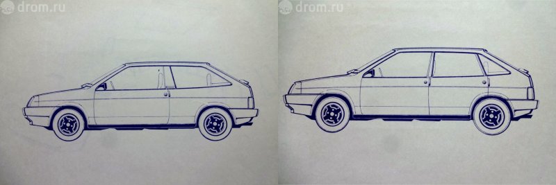 ВАЗ 2109 сбоку чертеж