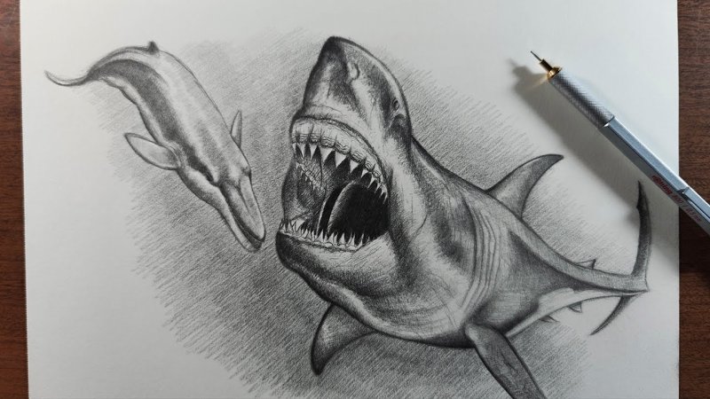 раскраска мегалодон