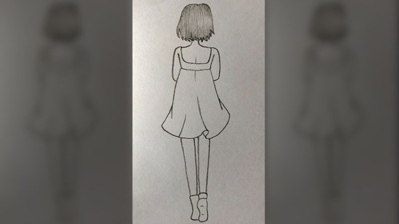 Рисунок девочки карандашом для срисовки