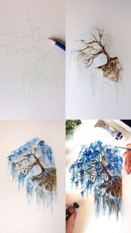 Рисование акварельными карандашами