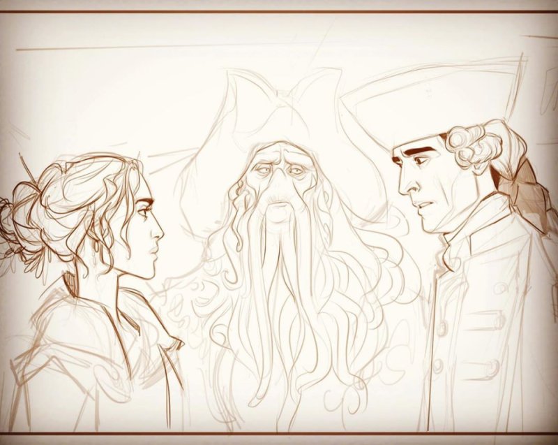 Элизабет и джек воробей арт