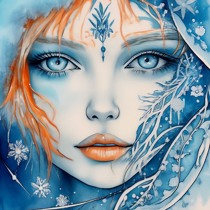 Девушка зима рисунок