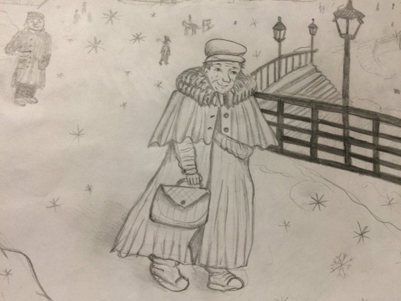 Шинель рисунок Гоголь