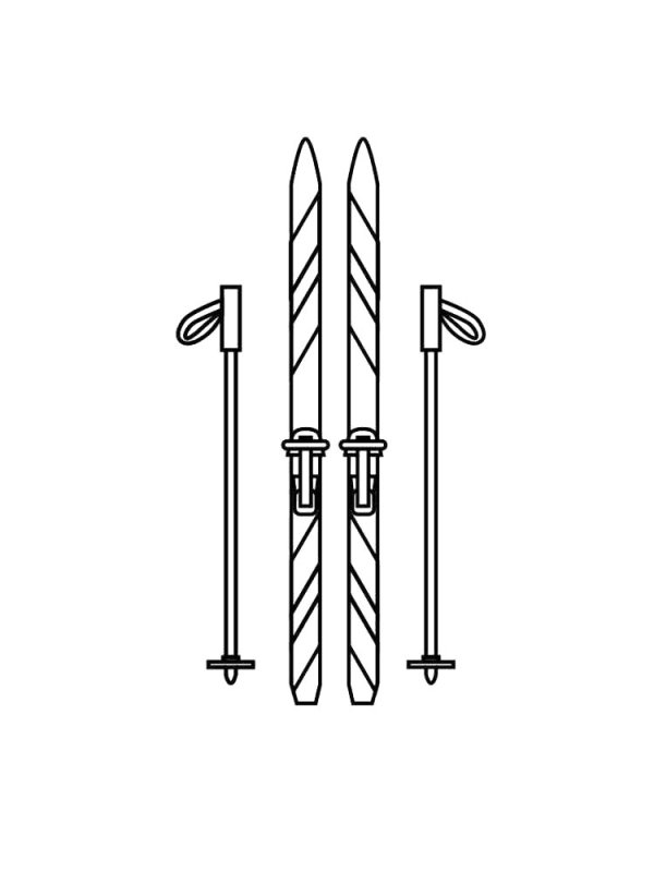 Лыжи для раскрашивания детям
