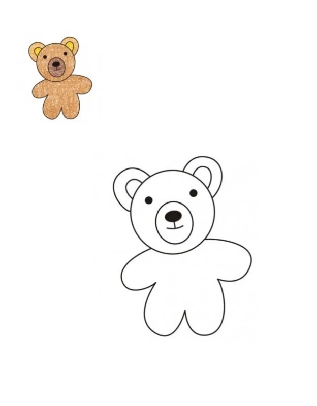 Рисунок медвежонка легкий
