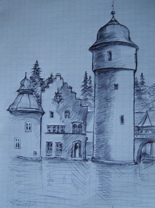 Архитектурные сооружения карандашом