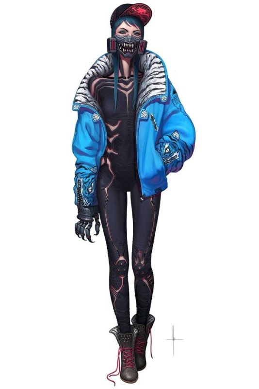Cyberpunk одежда концепт Art