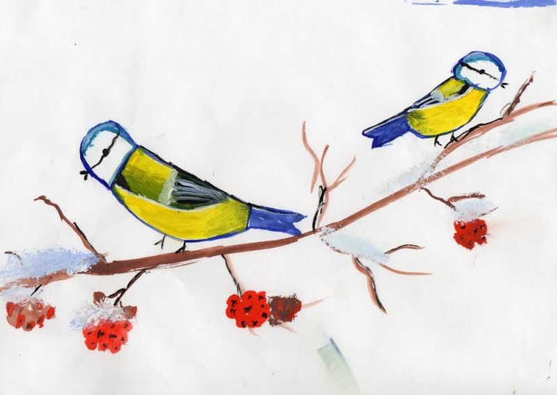 Рисование синички