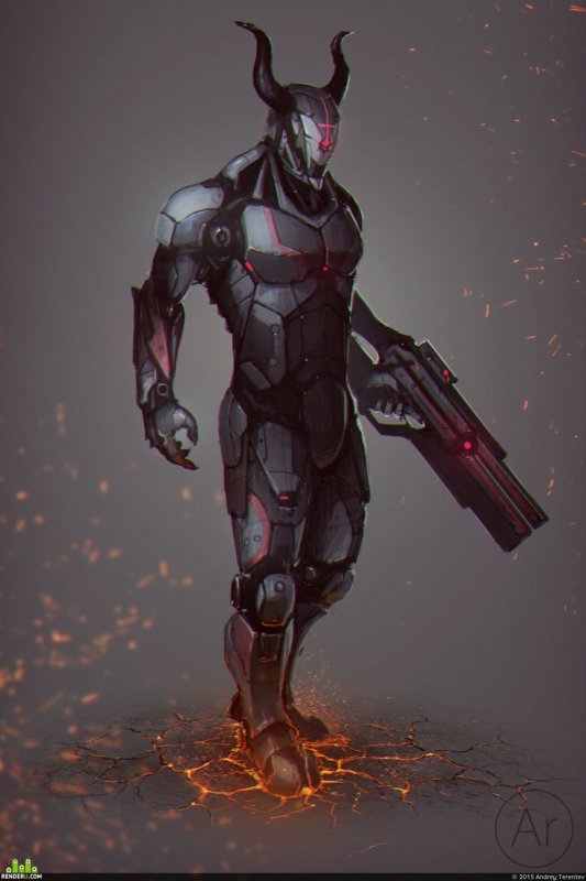 Sci Fi киборг демон