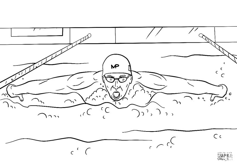Плавание раскраска для детей