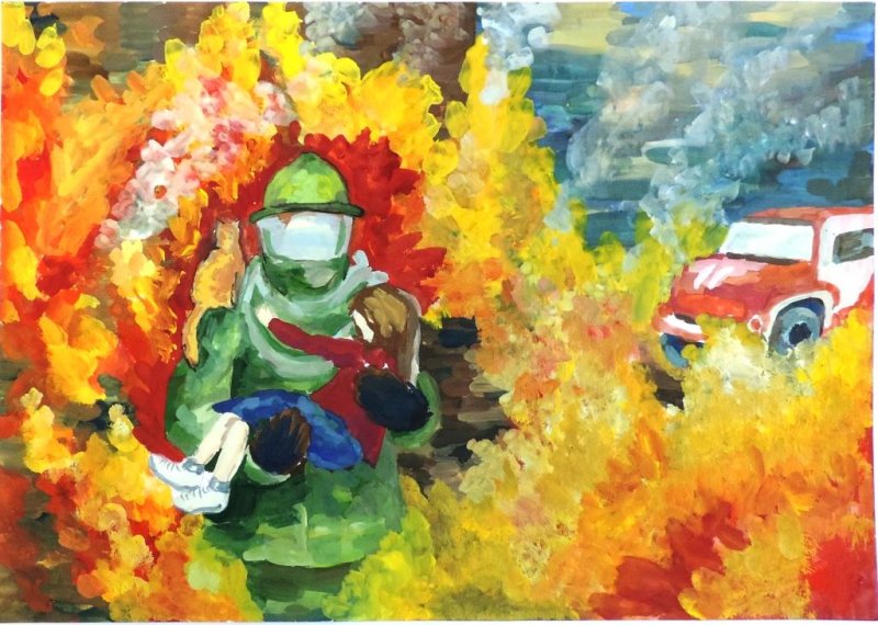 Рисунок на пожарную тему