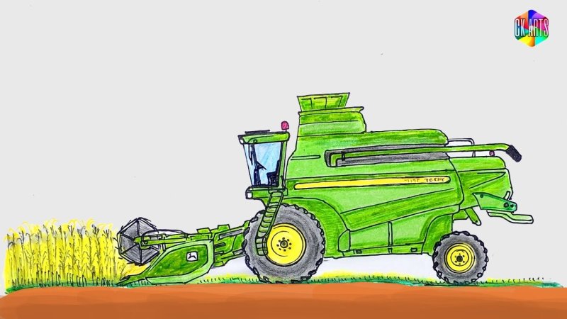 Комбайн John Deere раскраска