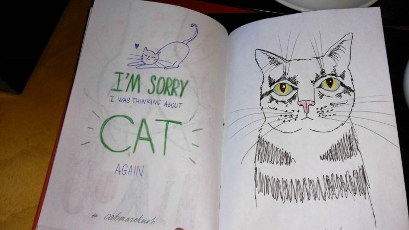 Рисунки в скетчбук котики легко