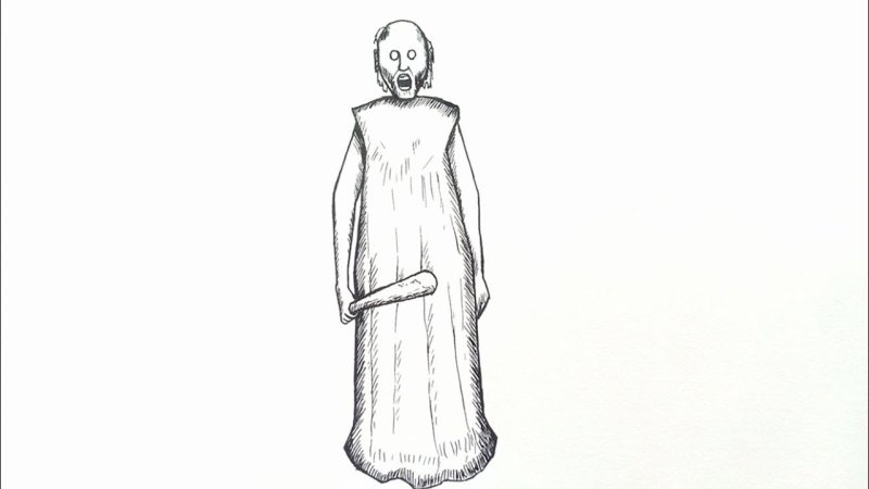 Бабка ГРЕННИ рисунок для срисовки