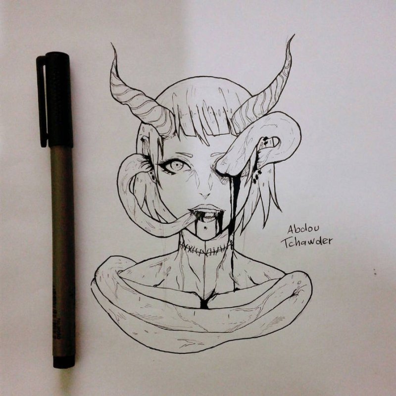 Страшные рисунки для срисовки лёгкие