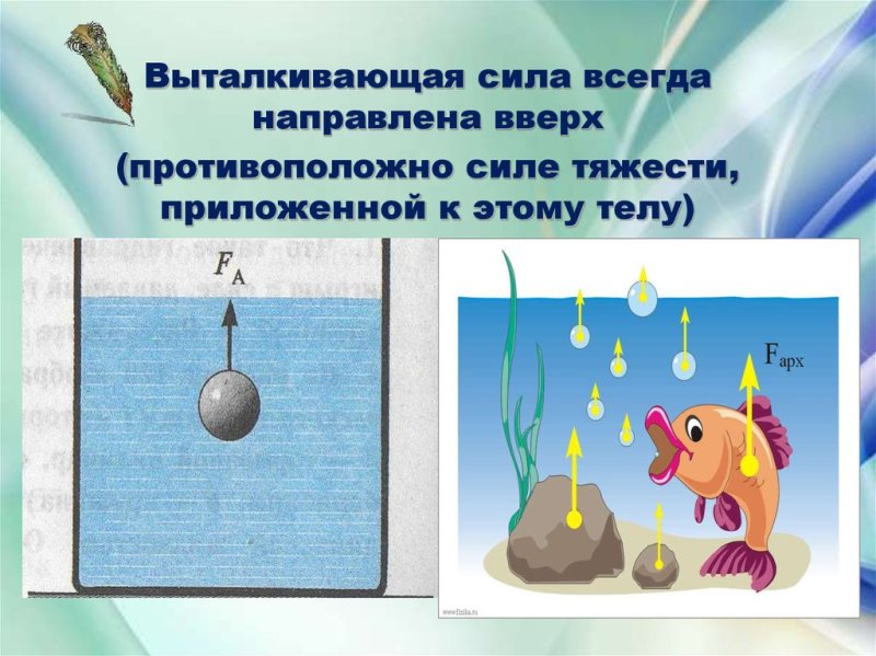 Сила выталкивания рисунок