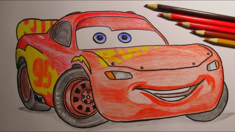 Срисовка Маккуин молния Маккуин